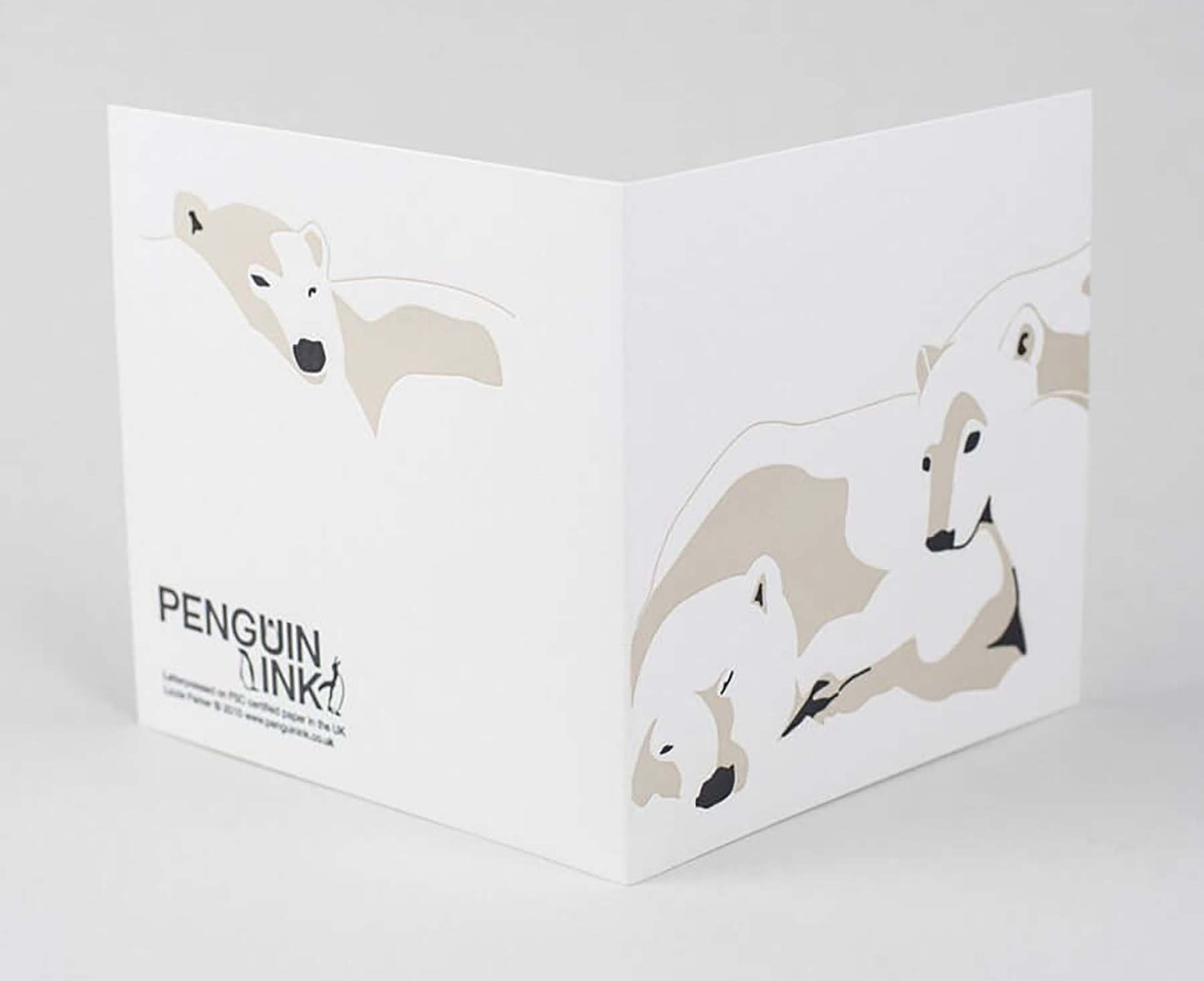 Polar Bears Letterpress Christmas card