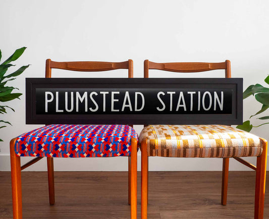 Plumstead Station Framed 1970s London Bus Blind