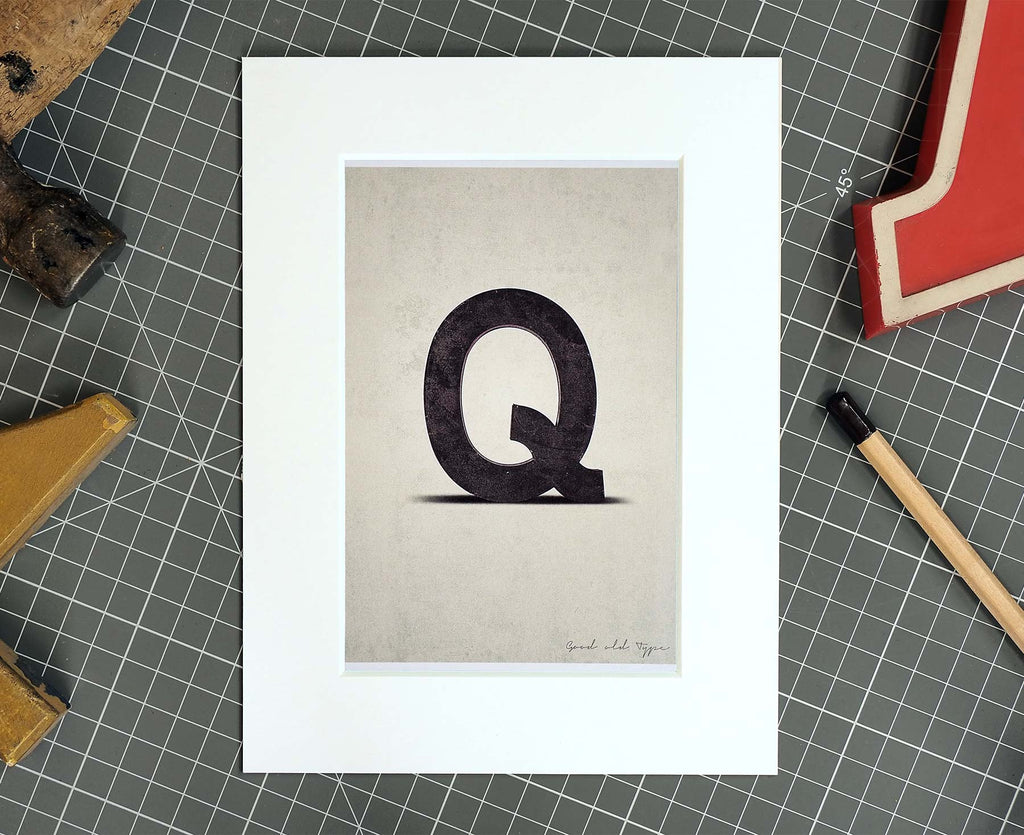 Letter Q Salvaged Signage postcard