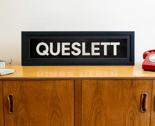 Queslett 1980s framed original bus blind