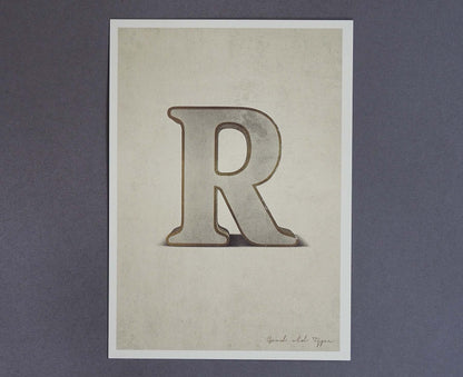 Letter R Salvaged Signage postcard