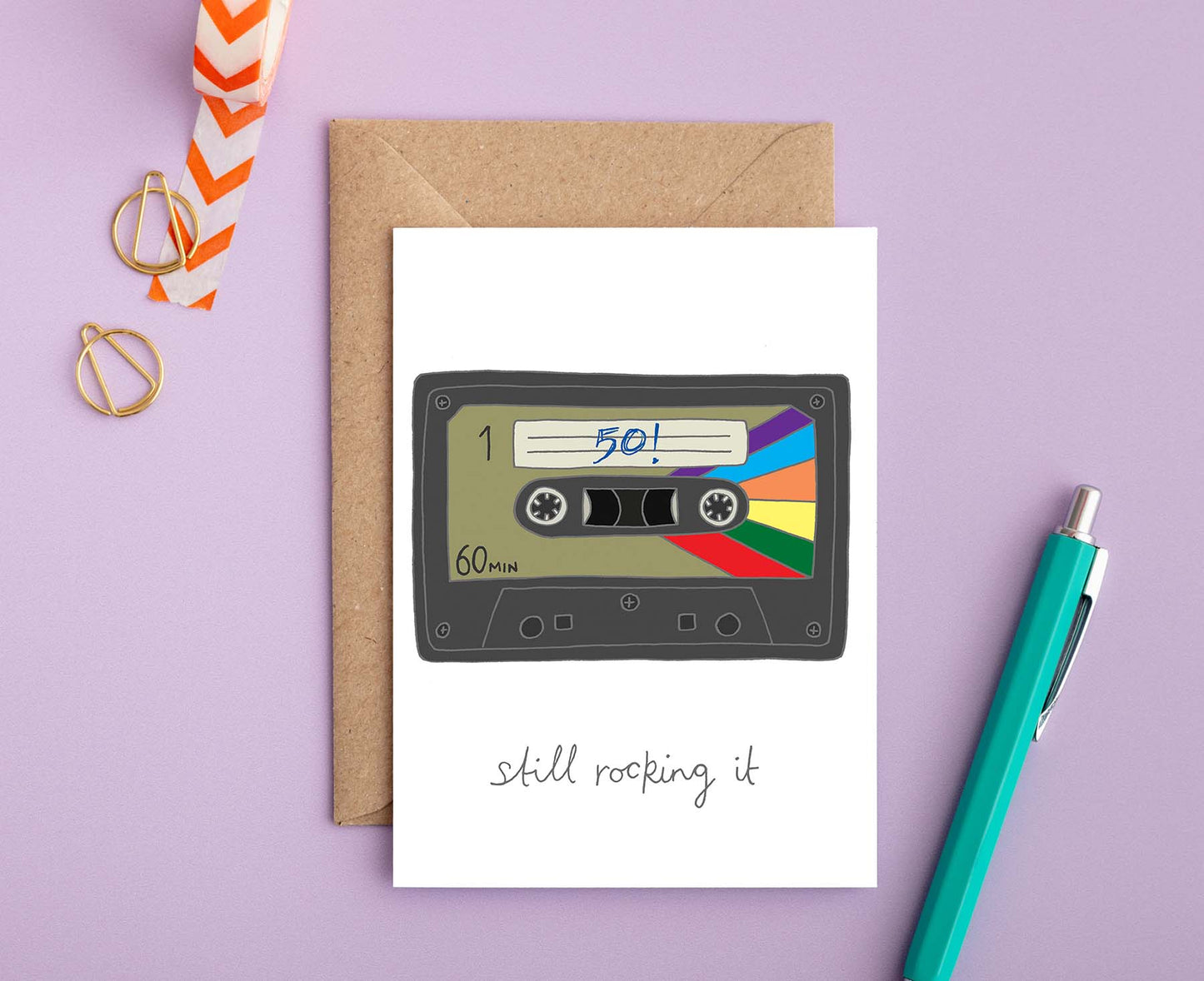 Still Rocking It Cassette 50th Birthday Card