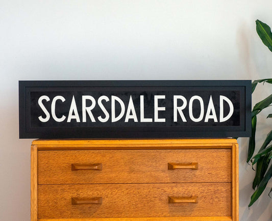 Scarsdale Road 1971 Framed Bus Blind