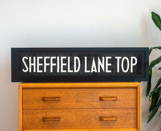 Sheffield Lane Top 1971 Framed Bus Blind