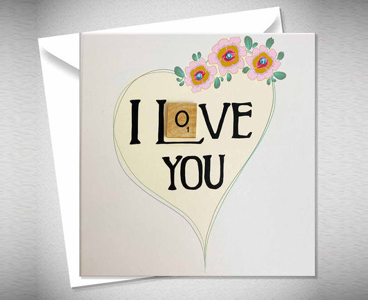 I Love You Letter Tile Card