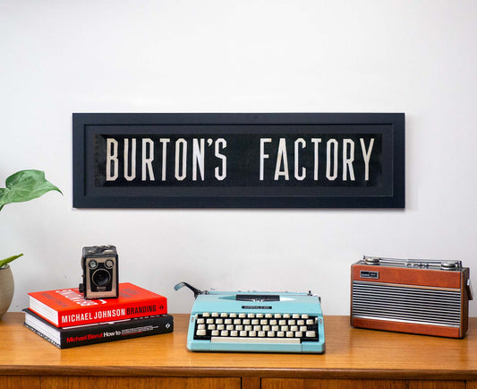 Burton's Factory 1960s Framed Bus Blind