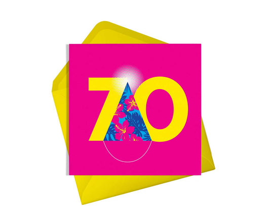 70th Birthday Party Hat Card