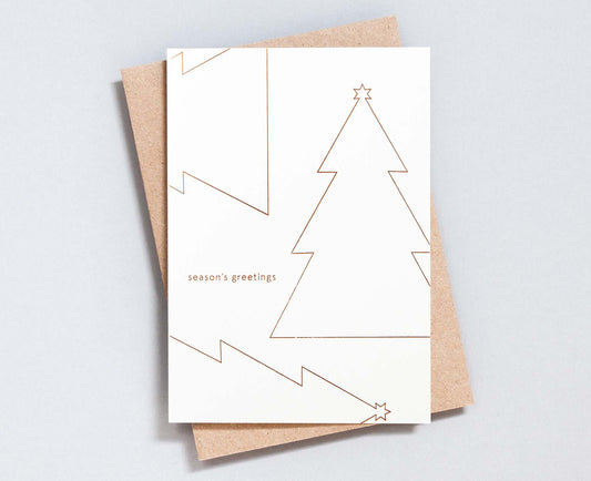 Season's Greetings Copper Foiled Christmas Card