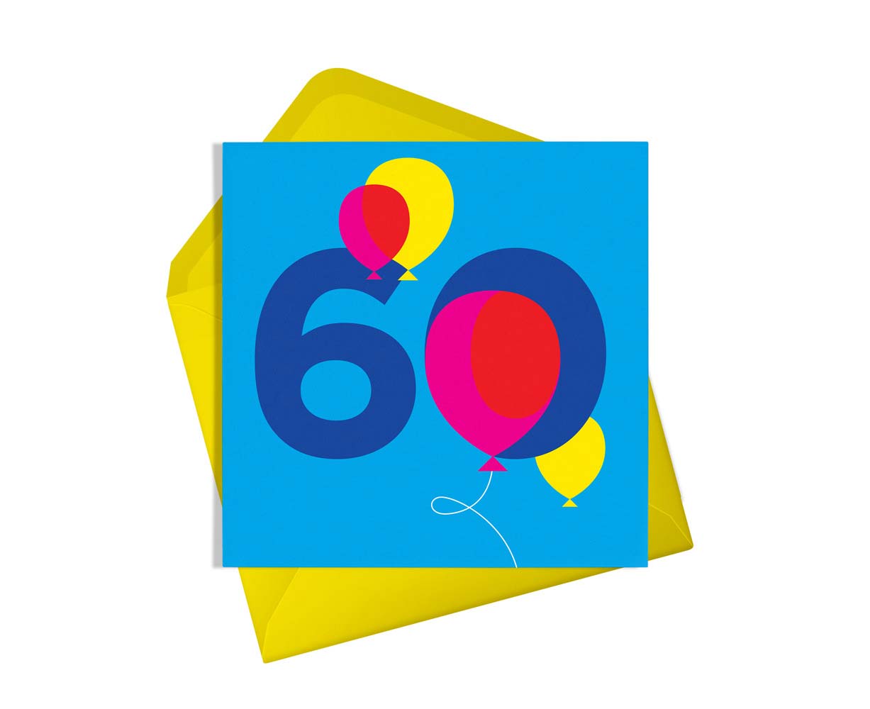 60th Birthday Balloons Card