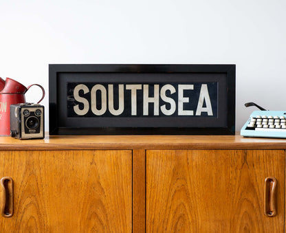 Southsea 1960s framed bus blind