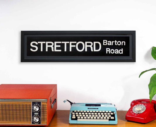 Stretford Barton Road 1970s Framed Bus Blind