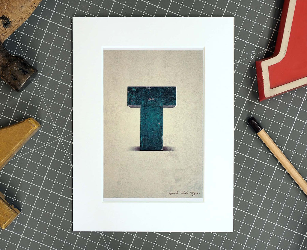 Letter T Salvaged Signage postcard