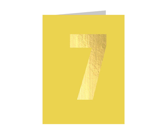 Number 7 Tiddly Gold Number Card Mustard Yellow