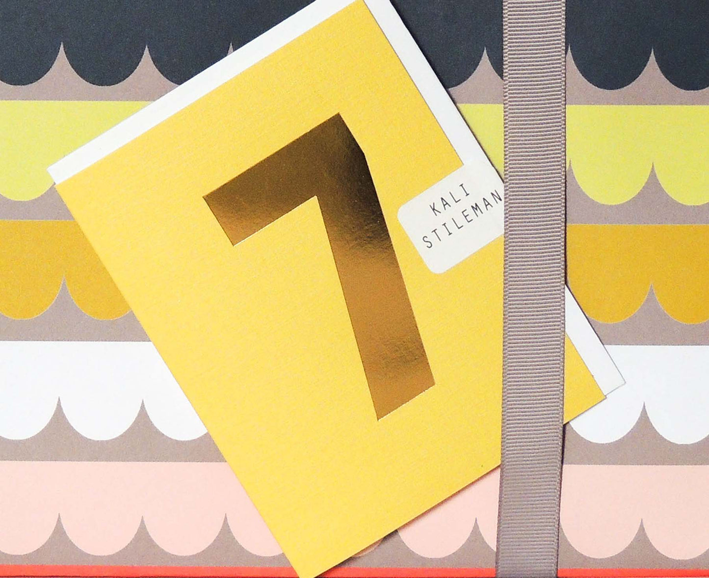 Number 7 Tiddly Gold Number Card Mustard Yellow