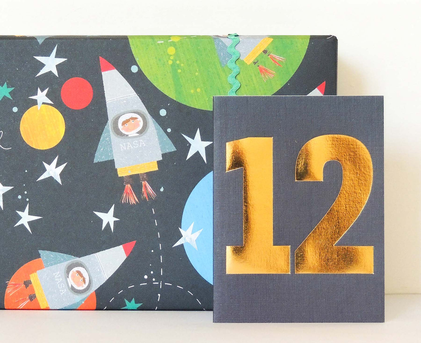 Number 12 Tiddly Gold Number Card Midnight Blue