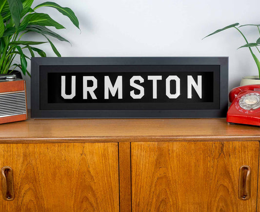 Urmston 1969 Framed Bus Blind