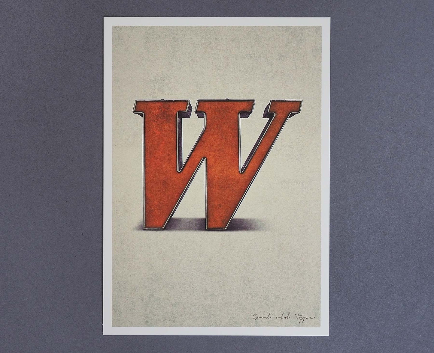 Letter W Salvaged Signage postcard