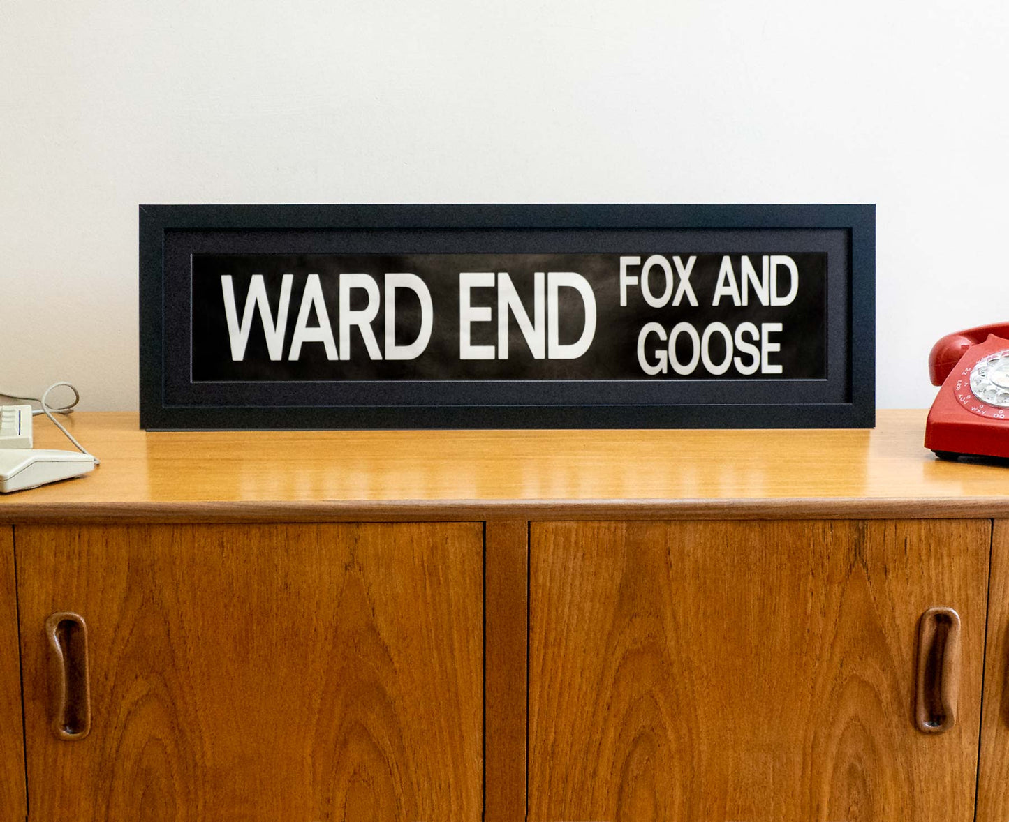 Ward End Fox and Goose 1990s framed original bus blind
