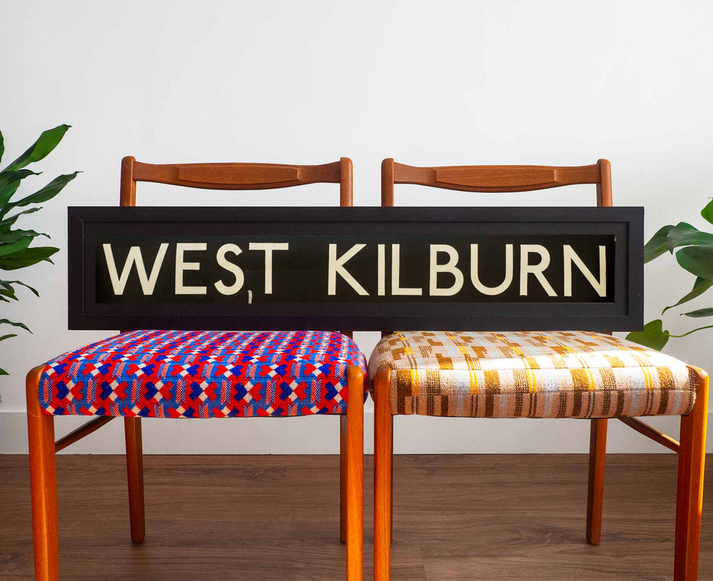 West Kilburn 1970s Framed London Bus Blind