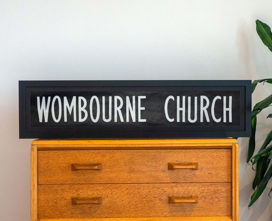 Wombourne Church 1986 Framed Bus Blind