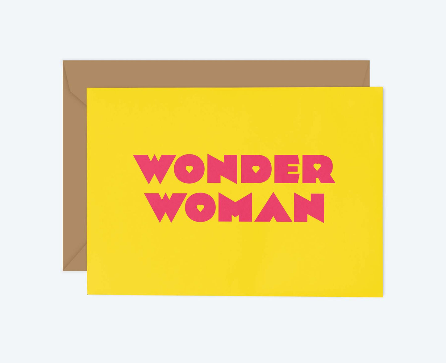 Wonder Woman Typographic Hearts card