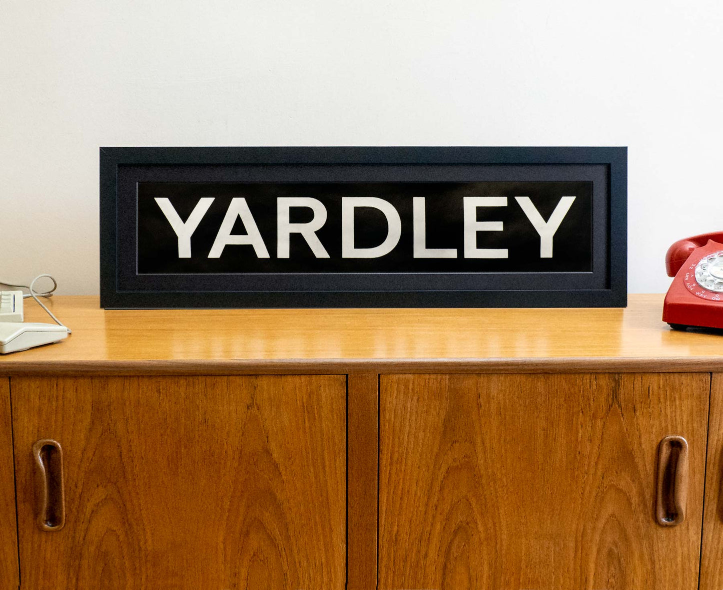 Yardley 1990s framed original bus blind