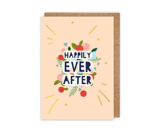 Gold Foiled Happily Ever After! Wedding Card