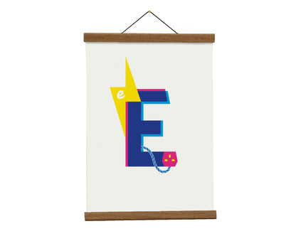 Letter E electric print