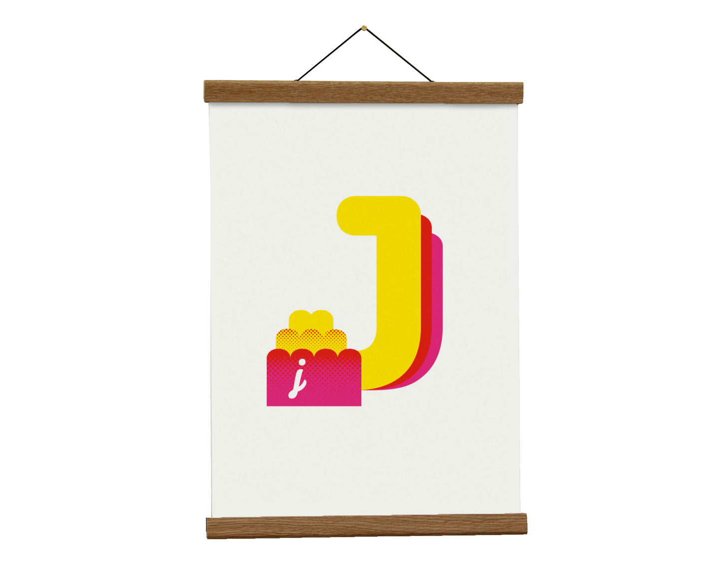 Letter J jelly print