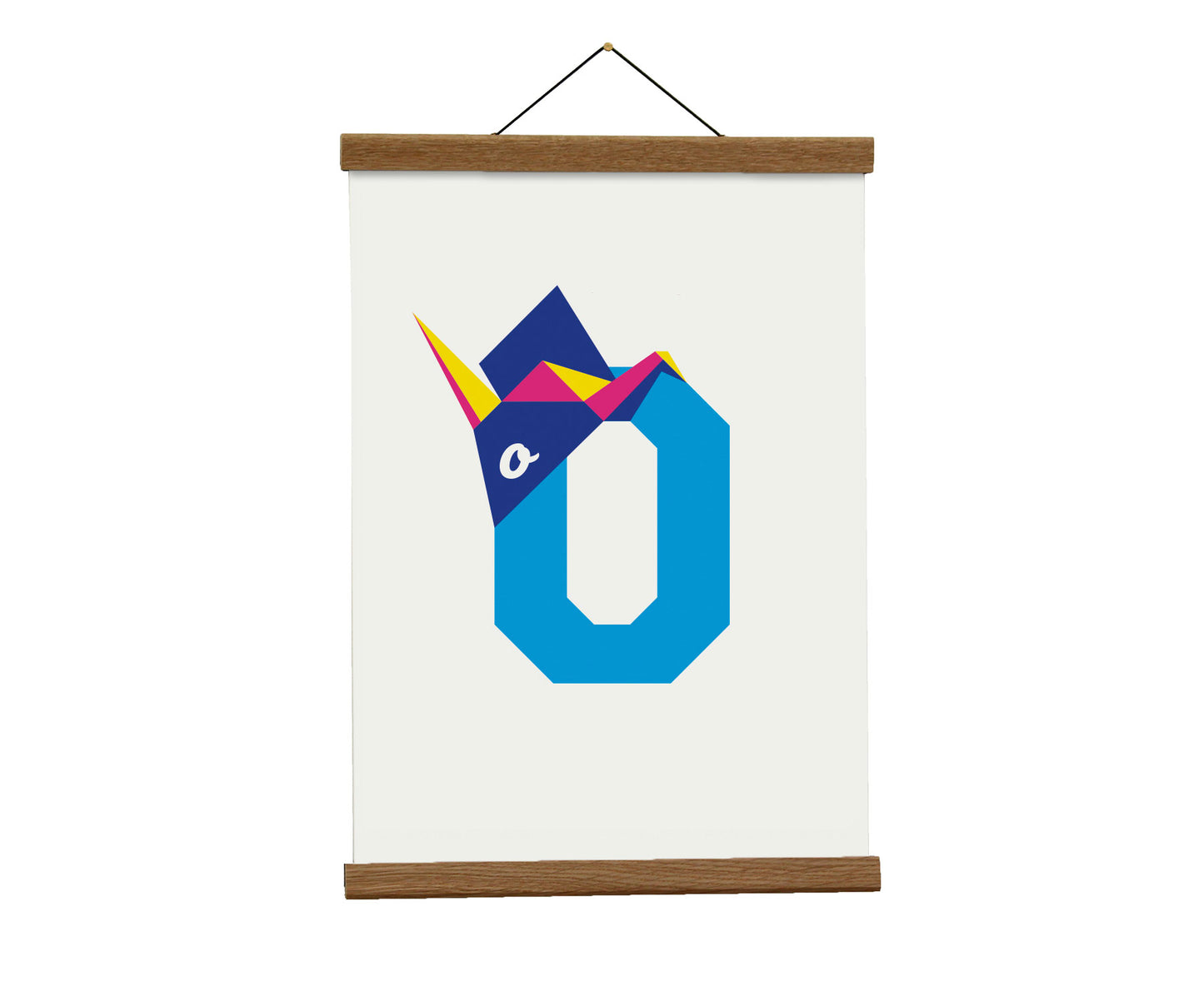 Letter O origami print