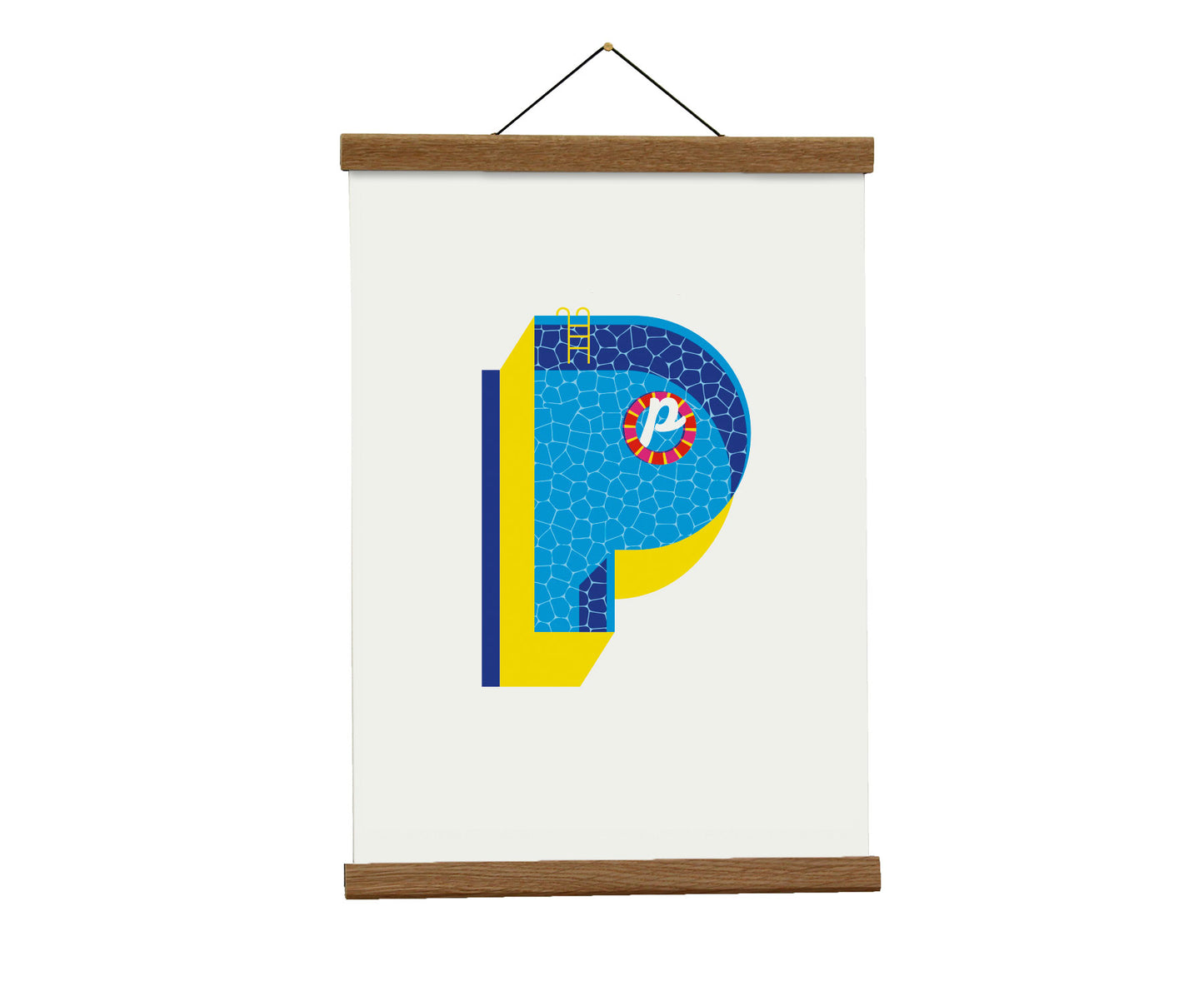Letter P pool party print