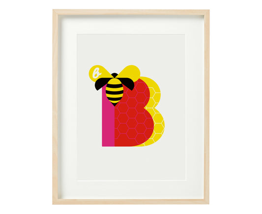 Letter B bee print