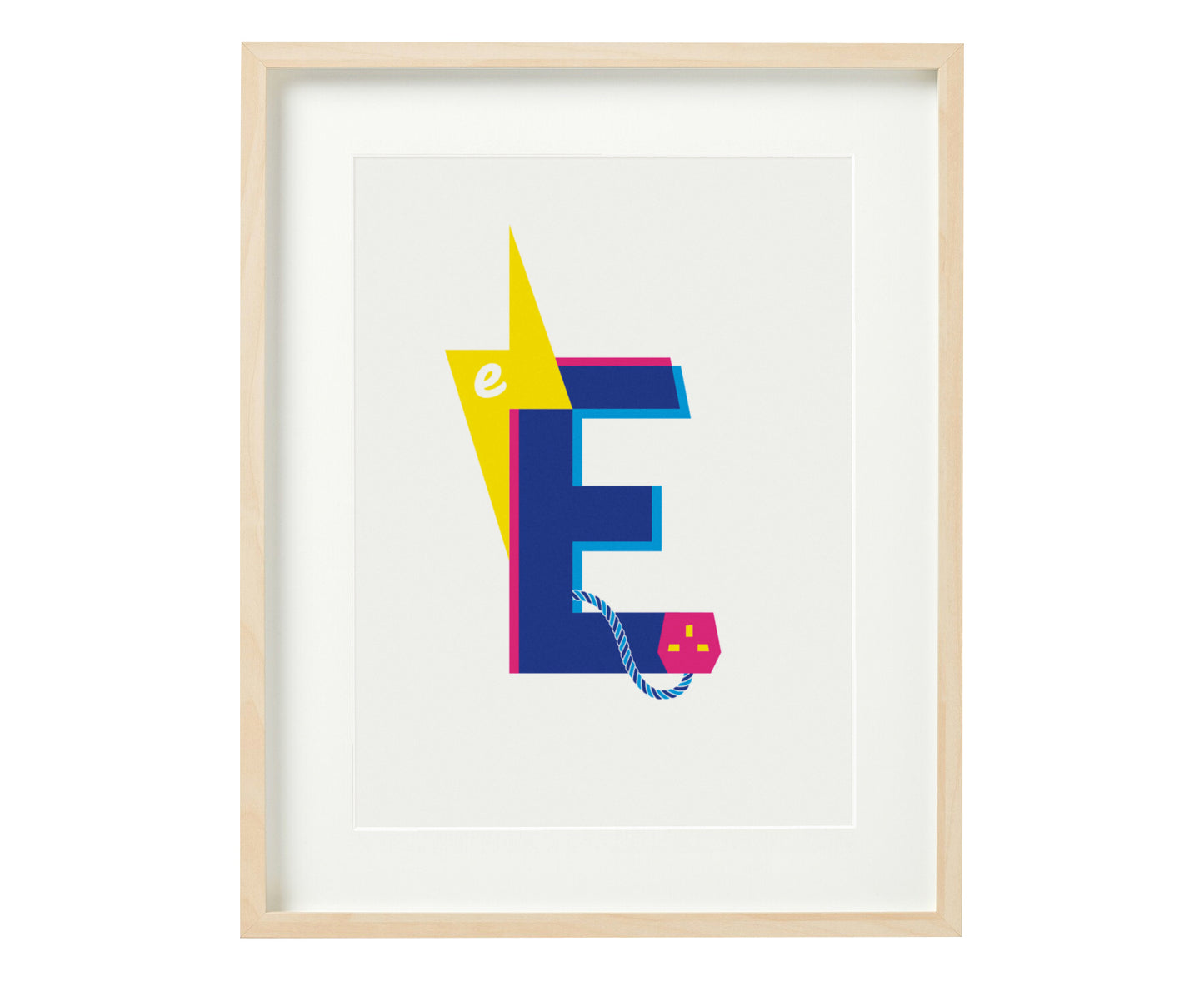 Letter E electric print