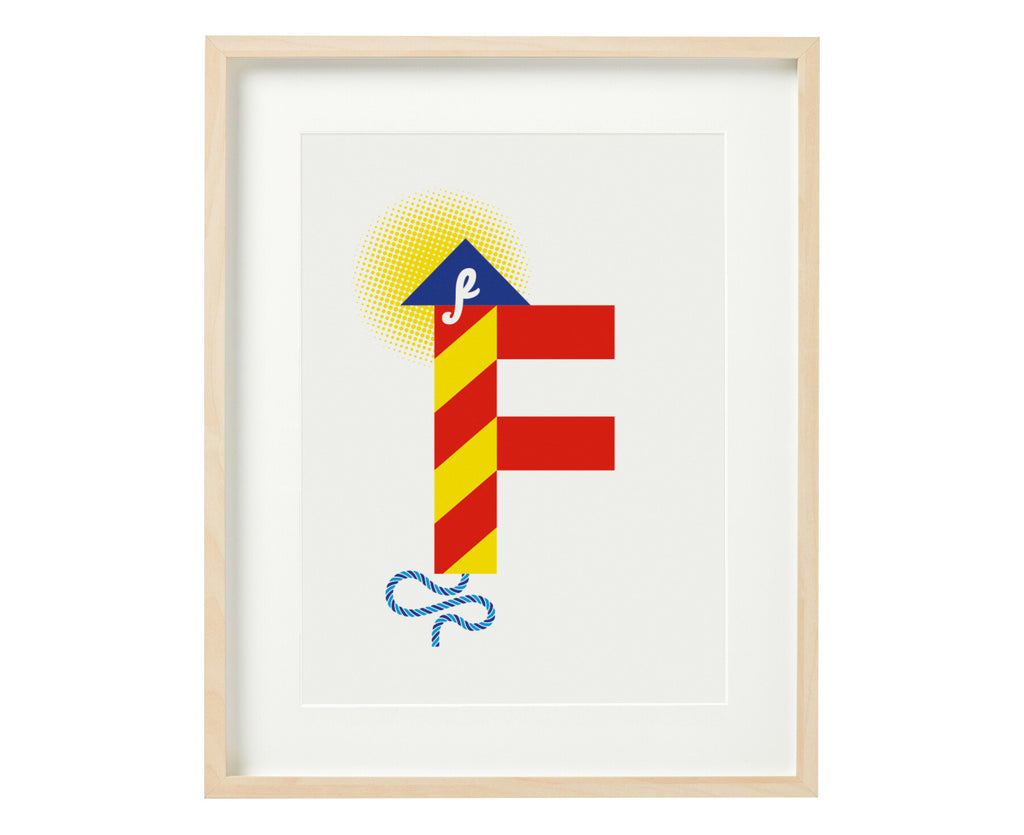 Letter F firework print