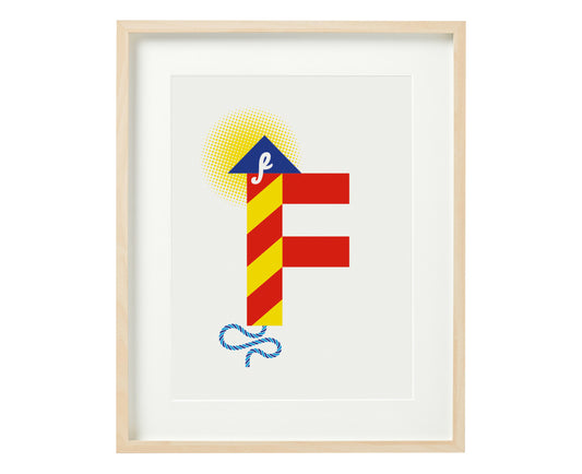 Letter F firework print