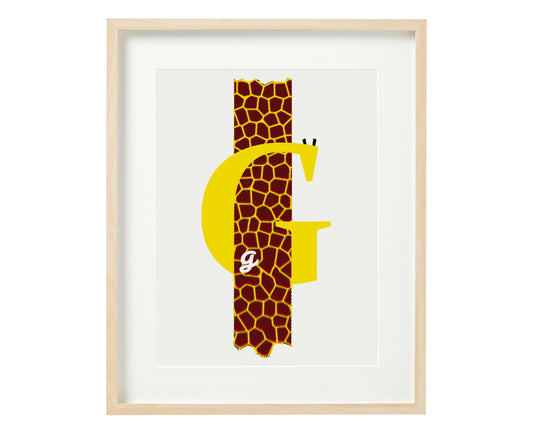 Letter G giraffe print