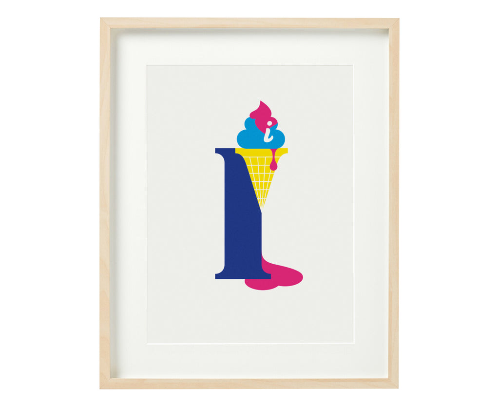 Letter I ice cream print