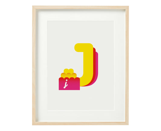 Letter J jelly print