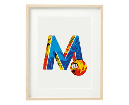 Letter M marble print