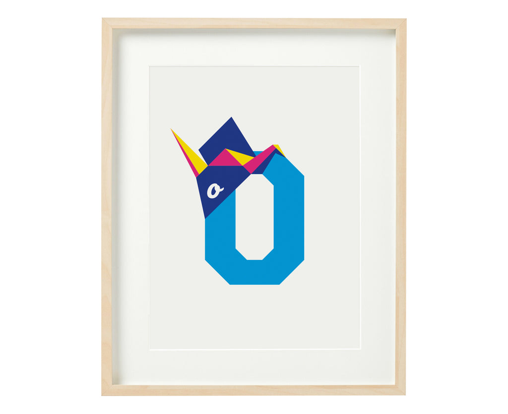 Letter O origami print