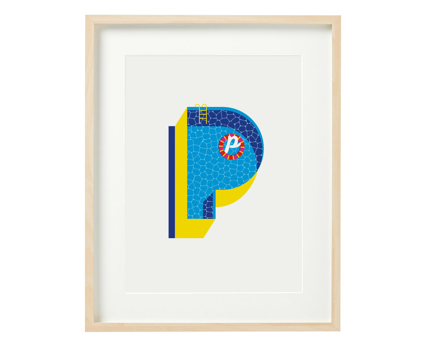 Letter P pool party print