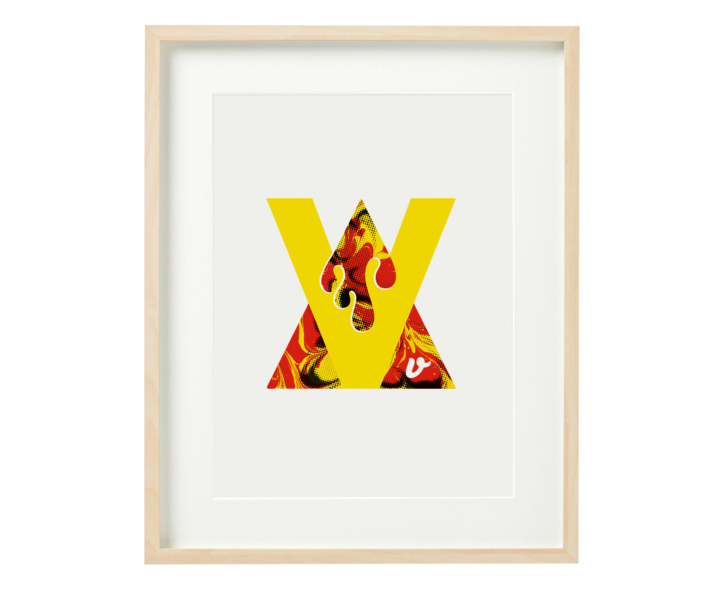 Letter V volcanic print