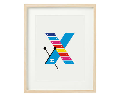 Letter X xylophone print
