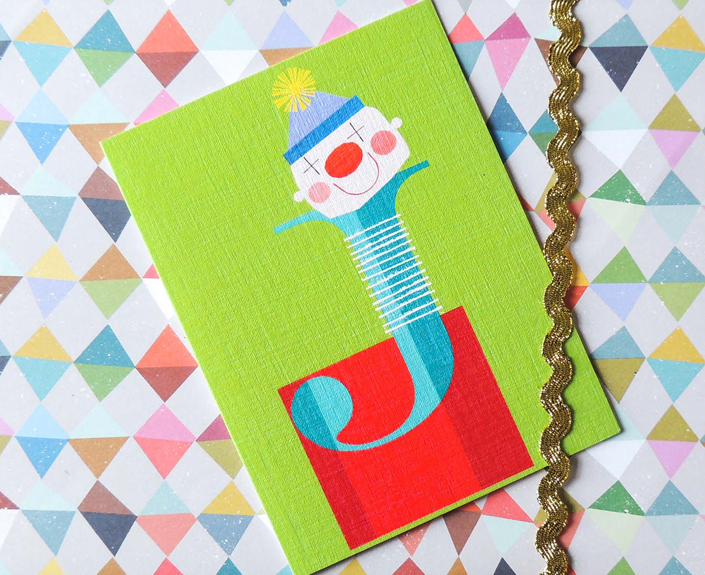 J for Jack in the Box Mini Letter Card